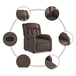 Maison Chic Fauteuil Relax pour salon, Fauteuil inclinable Marron Similicuir -GKD91352 pas cher