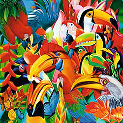 trefl Puzzle modèle Oiseaux colorés 500 pièces, 37328, Multicolore