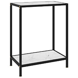 vidaXL Table console Blanc 60x35x75 cm Verre trempé