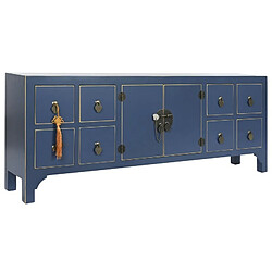 Meubles de télévision DKD Home Decor Bleu Doré Sapin Bois MDF 130 x 24 x 51 cm