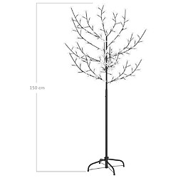 vidaXL Sapin de Noël 120 LED blanc froid Cerisier en fleurs 150 cm pas cher