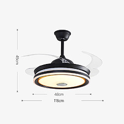 Universal Simple invisible LED ventilateur convertisseur de fréquence ventilateur de plafond salon chambre à coucher ventilateur de plafond lustre