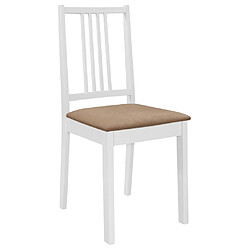 Maison Chic Lot de 6 Chaises de Salle à Manger | Chaise à manger,Fauteuil avec coussins blanc bois solide -GKD11485