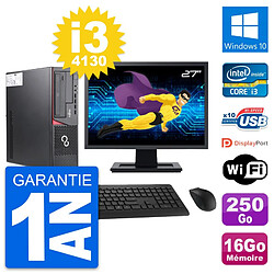 PC Fujitsu E720 DT Ecran 27" Intel i3-4130 RAM 16Go Disque 250Go Windows 10 Wifi - Occasion