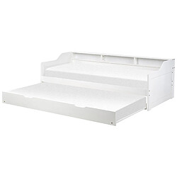 Beliani Lit gigogne en bois blanc 90 x 200 cm EDERN