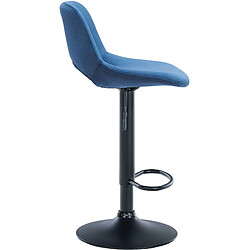 Acheter Decoshop26 Tabourets de bar chaises haute x2 avec repose-pieds en velours bleu piètement métallique noir 10_0004080