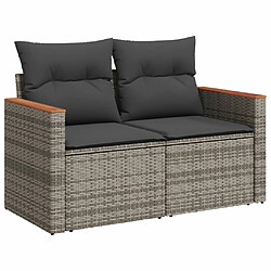 Avis vidaXL Salon de jardin 11 pcs avec coussins gris résine tressée