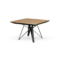 Lisa Design Belize - table à manger carrée extensible - bois et métal - 120 à 212 cm