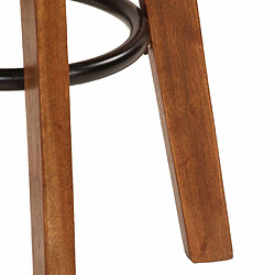 Avis Helloshop26 Lot de deux tabourets de bar design chaise siège bois d'acacia cuir véritable 1202112