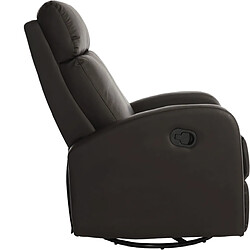 Mendler Fauteuil de télévision Crosby, fauteuil relax, rocking-chair, fonction bascule, pivotant, similicuir ~ marron