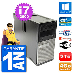 PC Tour Dell 7010 Intel Core i7-2600 RAM 4Go Disque Dur 2To Windows 10 Wifi · Occasion 