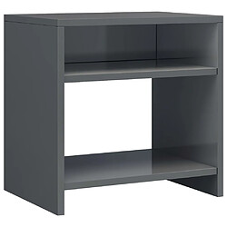 vidaXL Table de chevet gris brillant 40x30x40 cm bois d'ingénierie