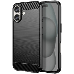 Avizar Coque pour iPhone 16 Antichoc Design Carbone Brossé Noir pas cher