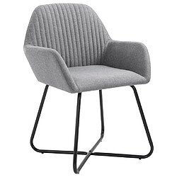 Decoshop26 Lot de 2 chaises de salle à manger cuisine design moderne tissu gris clair CDS020488