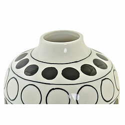 Vase DKD Home Decor Porcelaine Noir Blanc Moderne Cercles (16 x 16 x 18 cm)