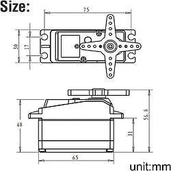 DS5180 7.4V Servomoteur 80KG Couple élevé avec 18T Modèle Voiture Cam Servomoteur pour Camion Robotique Baja Car Modèle 1/10 (180 degrés) pas cher