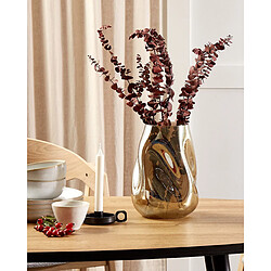 Beliani Vase à fleurs IMEROS Verre 27 cm Marron doré