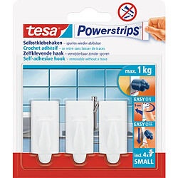 tesa Powerstrips Crochet adhésif SMALL, tendance, blanc ()