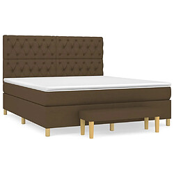 vidaXL Sommier à lattes de lit avec matelas Marron foncé 160x200 cm