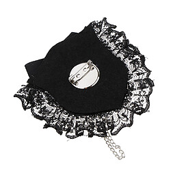 Avis rétro style britannique dentelle tissu corsage broches broches badges accessoires noir