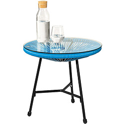 Acheter Tectake Ensemble table et chaises de jardin Santana - bleu