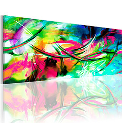 Decoshop26 Tableau toile de décoration murale impression premium en partie sur châssis en bois motif Madness of color 135x45 cm 11_0012819