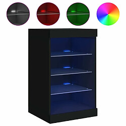 Maison Chic Commode Buffet - Meuble de rangement avec lumières LED noir 41x37x67 cm -GKD64150