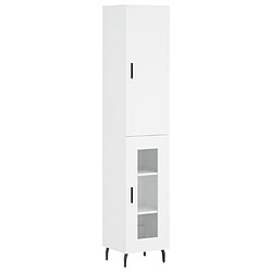 vidaXL Buffet haut Blanc 34,5x34x180 cm Bois d'ingénierie