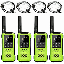 Retevis 4 talkie walkie étanche IP67 16 Canaux noir vert