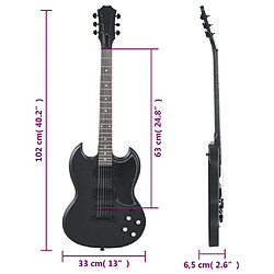 vidaXL Guitare électrique pour débutants avec sac noir 4/4 39" pas cher