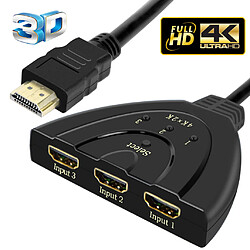 Adaptateur de boîte de hub de répartiteur de commutateur HDMI à commutateur automatique à 3 ports HD 4K X 2k HDTV