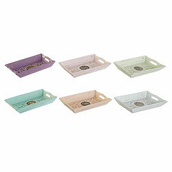 Vide-poches DKD Home Decor Métal Bois de manguier Indien 24 x 15 x 4 cm (6 Unités)