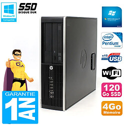 PC HP Compaq 8300 SFF Intel G850 RAM 4Go Disque 120 Go SSD Graveur DVD Wifi W7 - Occasion