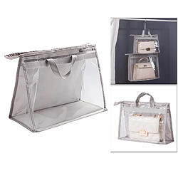 Organisateur De Sac à Main Pour Armoire Penderie Contenant De Rangement Transparent Gris M pas cher