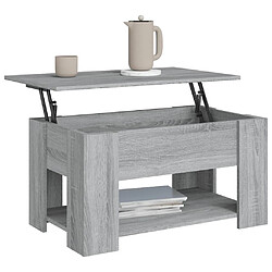 Avis vidaXL Table basse Sonoma gris 79x49x41 cm Bois d'ingénierie