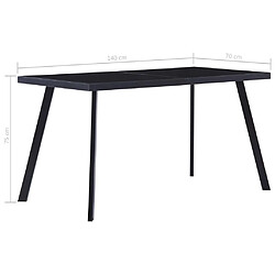 Avis vidaXL Table à manger Noir 140x70x75 cm Verre trempé