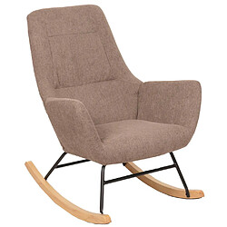 Mendler Fauteuil à bascule HWC-N13, Fauteuil relax à bascule Fauteuil TV, bois massif métal tissu/textile 320g/m² ~ marron pas cher