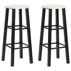 vidaXL Tabourets de bar lot de 2 noir MDF 