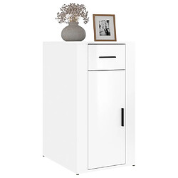 Avis vidaXL Armoire de bureau Blanc brillant 40x49x75 cm Bois d'ingénierie