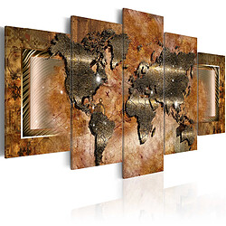 Decoshop26 Tableau toile de décoration murale impression premium en 5 parties sur châssis en bois motif Carte d'acier 100x50 cm 11_0012787 