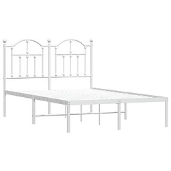 Acheter Maison Chic Lit adulte - Cadre de lit métal avec tête de lit pour chambre blanc 120x190 cm -MN38738