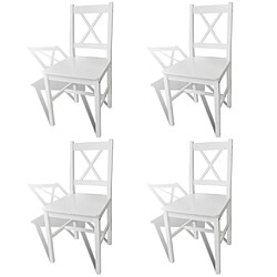 vidaXL Chaises à manger lot de 4 blanc bois de pin