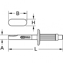 KS TOOLS 140.2165 Burin de carrossier avec poignée de sécurité L, 300 mm, zone de coupe : 2,5 mm