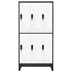 vidaXL Armoire à casiers Anthracite et blanc 90x45x180 cm Acier