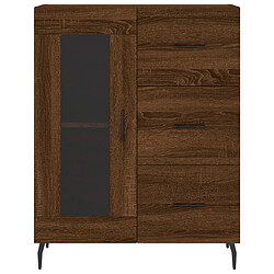 Maison Chic Buffet,Meuble de Rangement,commode pour salon,Cuisine chêne marron 69,5x34x90 cm bois d'ingénierie -MN45322 pas cher