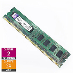 Barrette Mémoire 2Go RAM DDR3 Kingston KVR1333D3S8N9/2G DIMM PC3-10600U 1Rx8 · Reconditionné PC3-10600 - 1333MHz