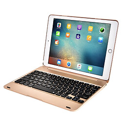 Avis Wewoo Clavier QWERTY Universel or pour iPad 9.7 2018 et Air & Air 2 Pro 9.7 nouvel 9.7 pouces 2017 ABS ultra-mince Type de couverture de flip Bluetooth Horizontal étui en cuir F19B