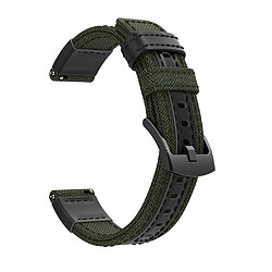 Avis Wewoo Bracelet pour montre connectée en cuir et toile Samsung Gear S2 / Galaxy Active 42 mmtaille de la dragonne 135 + 96 mm vert armée