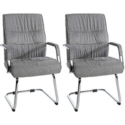 Non Lot de 2 chaises visiteur en tissu Sievert