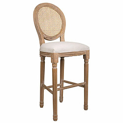 Tabouret Alexandra House Living Crème Rotin Bois d'hévéa 42 x 121 x 48 cm 